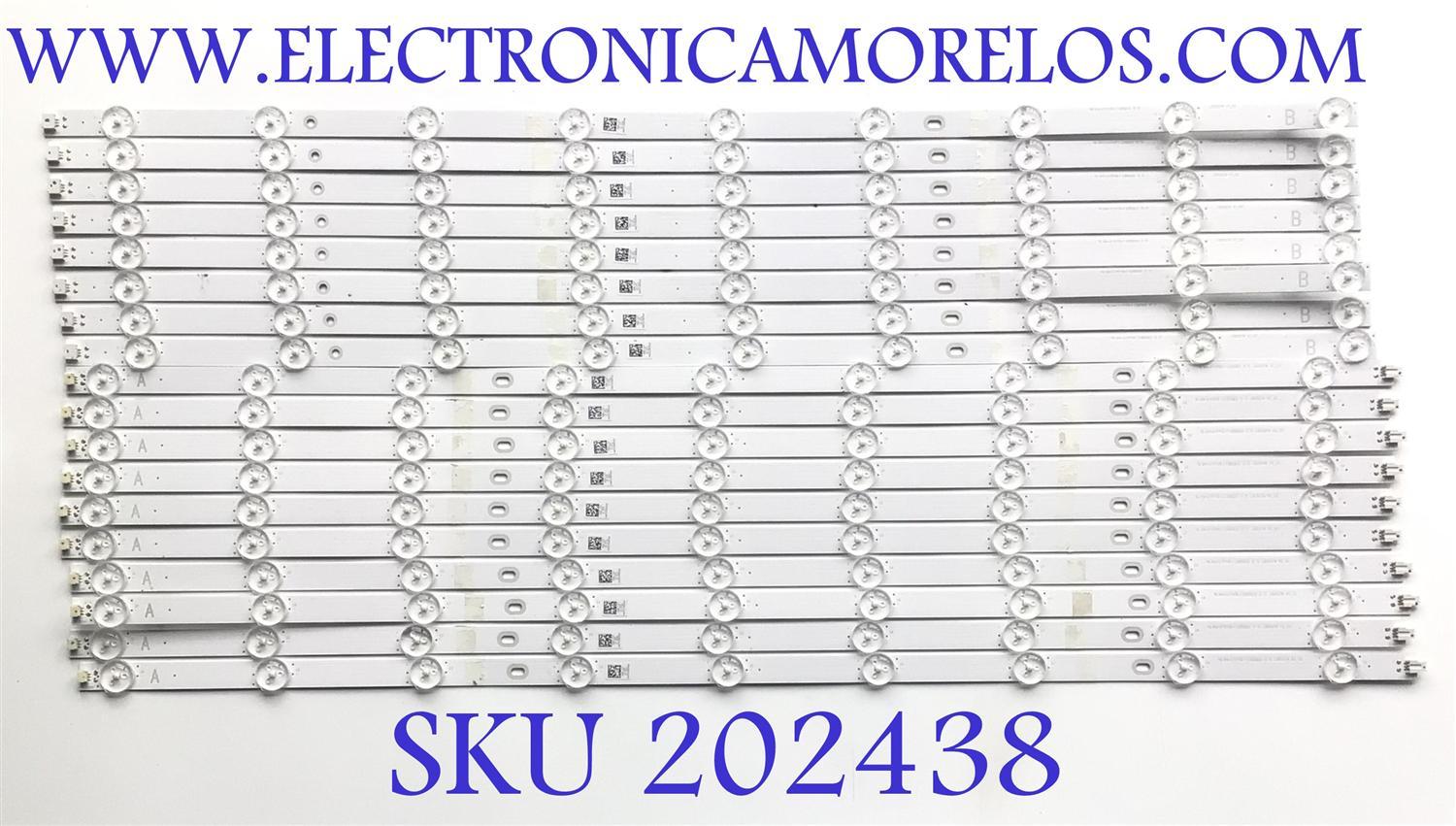 KIT DE LED'S PARA TV VIZIO ((INCOMPLETO SOLO 18 PIEZAS)) / NUMERO DE PARTE LB6507N V1_02 (10 PIEZAS) / LB6507N V0_02 (10 PIEZAS) / 09810108DH02 / 09810108DH04 / 09810108 / PANEL TPT650UA-QVN07.U REV:S900C / MODELOS M657-G0 / M658-G1 / M658-G1 LTCWYHMV